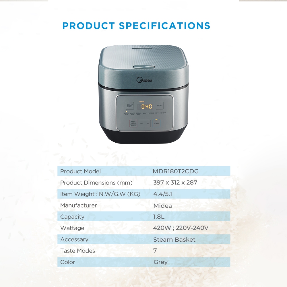 Midea Midea Digital Rice Cooker MRD180T2CDG