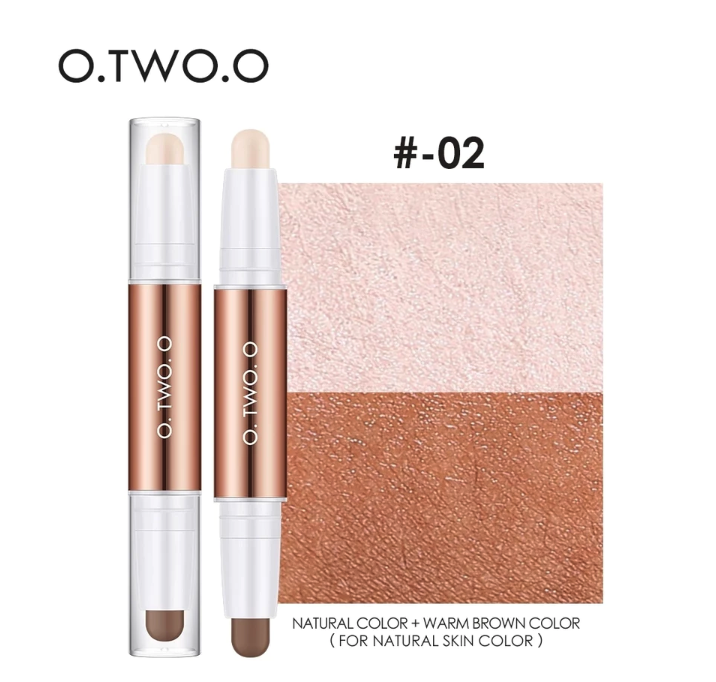 O.TWO. Glow Lift Light Shadow Contour Stick 02 Natural - Warm Brown 2