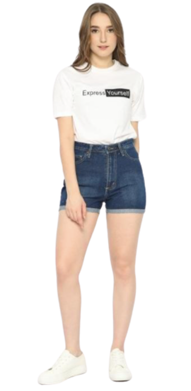 Celana Hot Pants High Waist Jeans Wanita 1