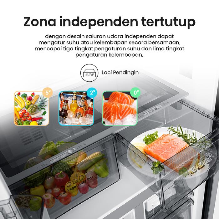 Hisense Hisense Kulkas 4 Pintu L Gross Capacity  RQ555N4IBN