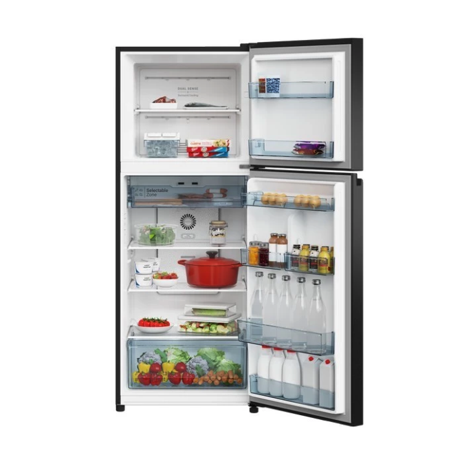 Hitachi Sales Corporation Hitachi Kulkas 2 Pintu Hoshi Inverter 344 L Briliant Black HRTN6379SBBKID