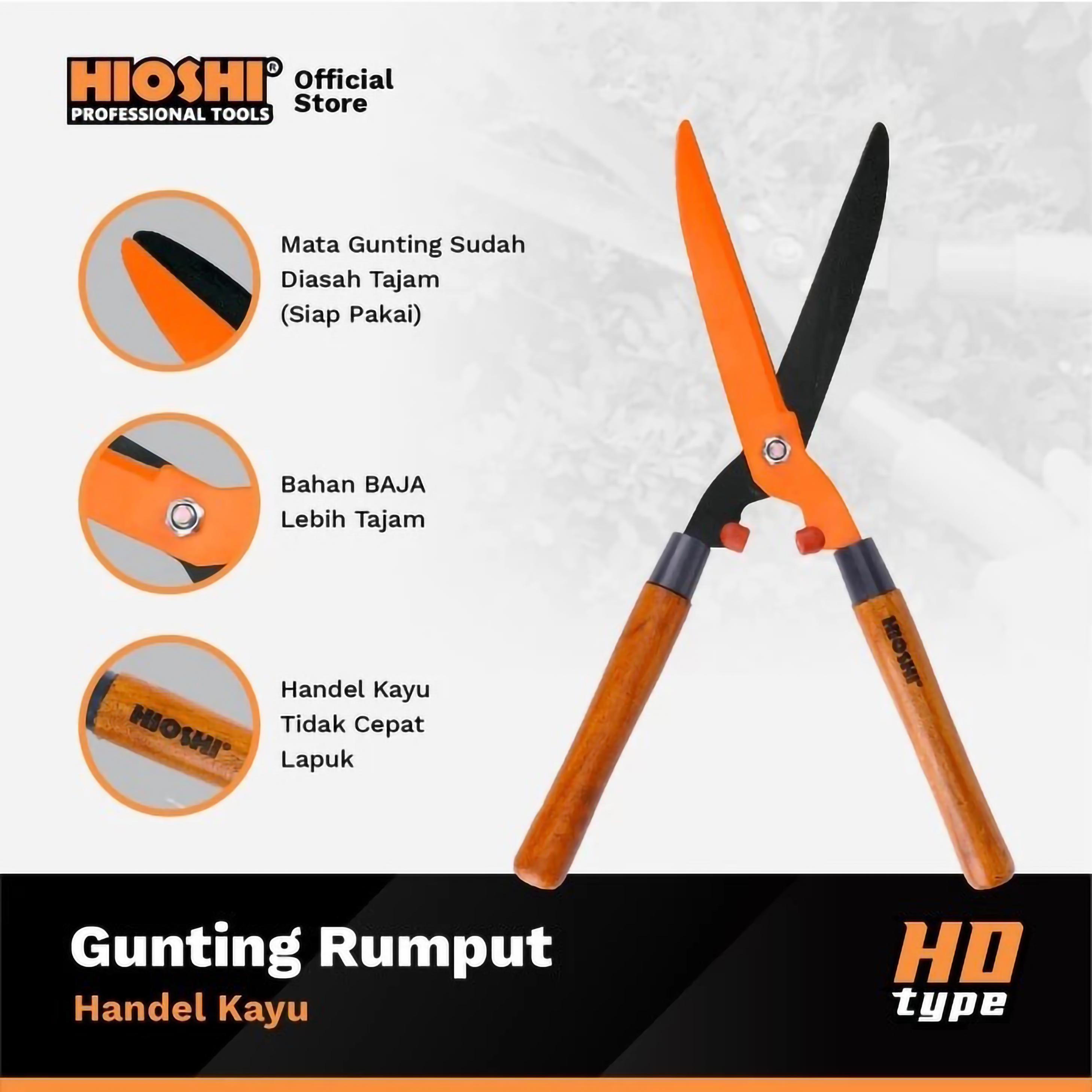 Kurnia Buana Perkakas HIOSHI Gunting Rumput  HGR002