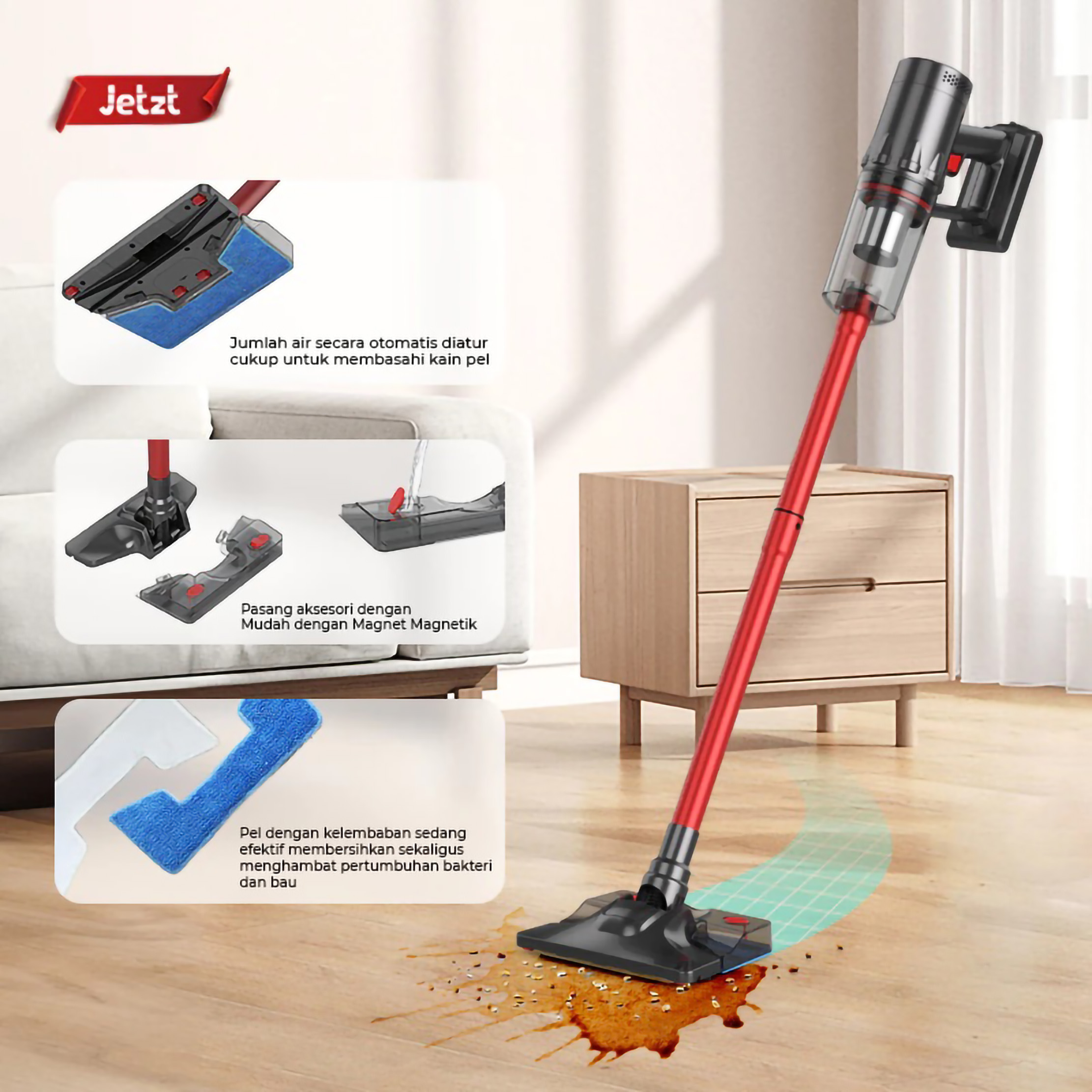 JETZT 2 in 1 Flexiclean Cordless Vacuum XS23 Pro
