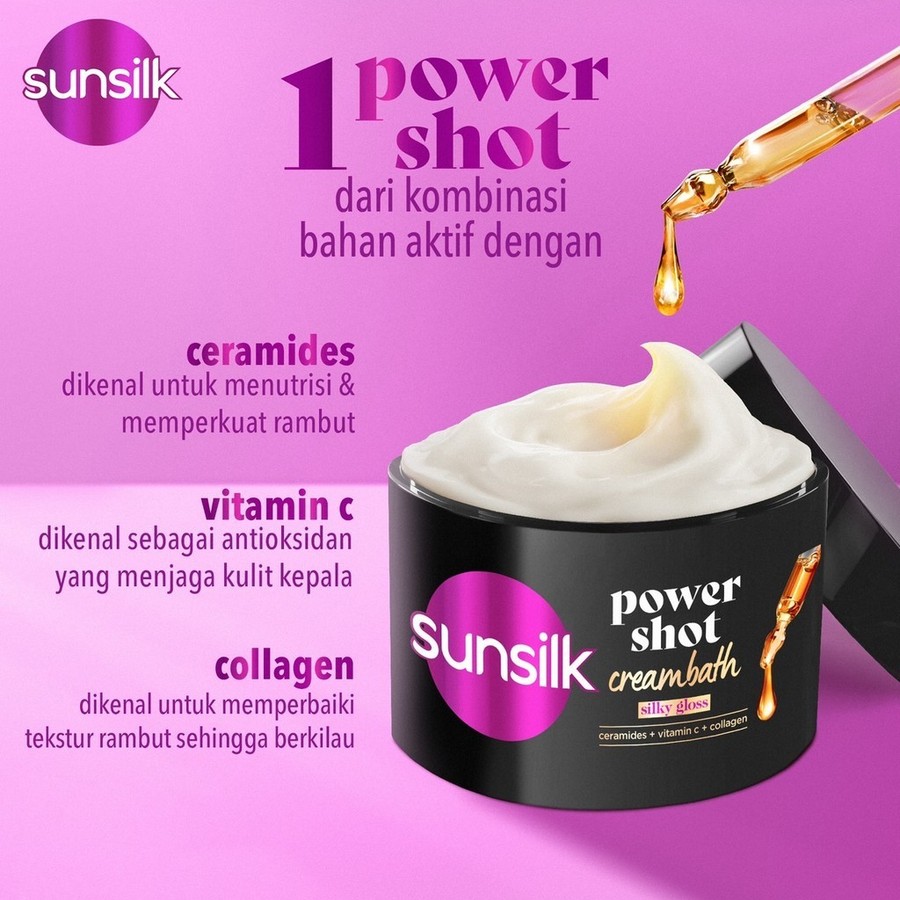 Unilever Indonesia Sunsilk Powershot Creambath Silky Gloss Jar 180 gr