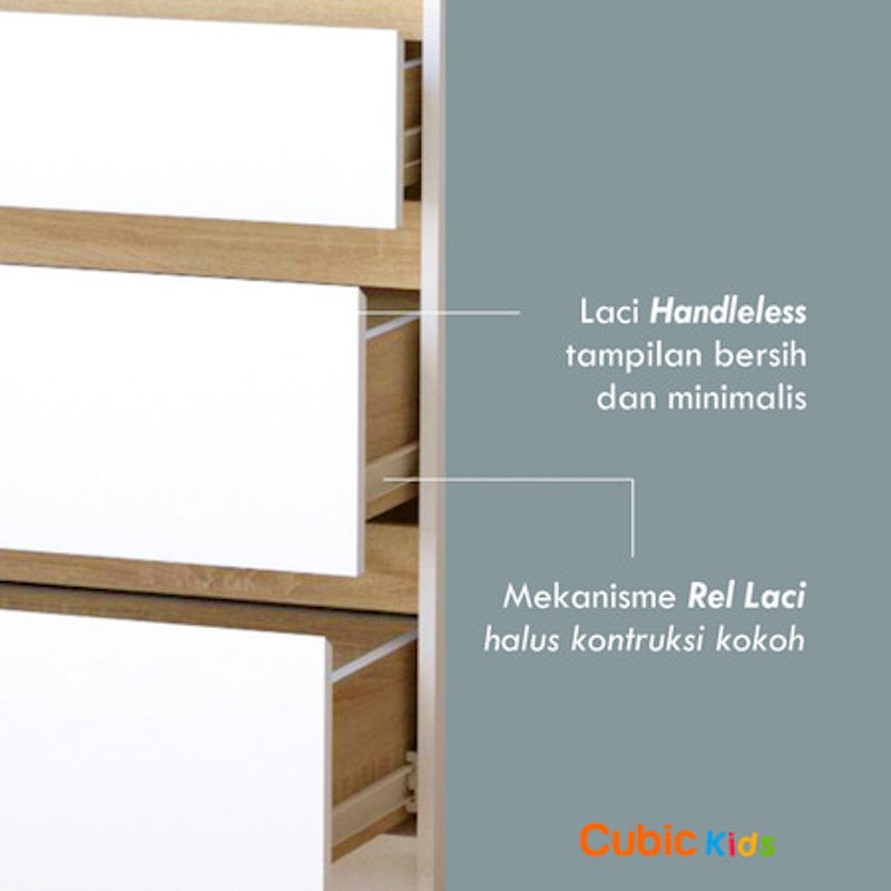 Cubic Kids Chest Drawer Anak 3 Susun 5