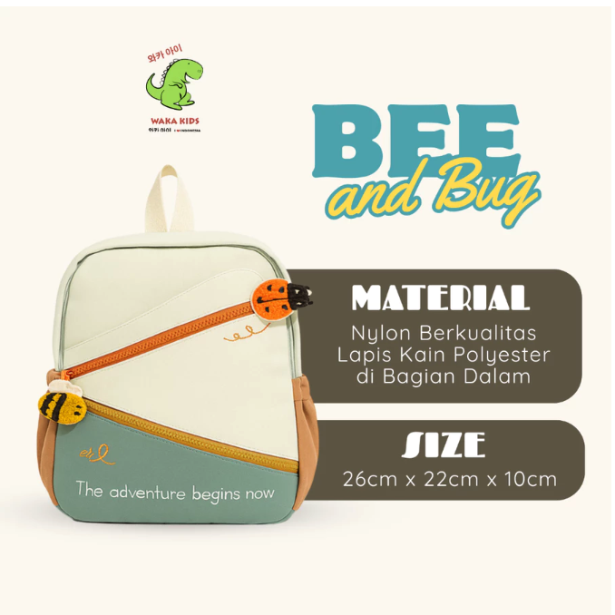 Wakakids Fun Character Kids Mini Backpack Bee & Bug 2