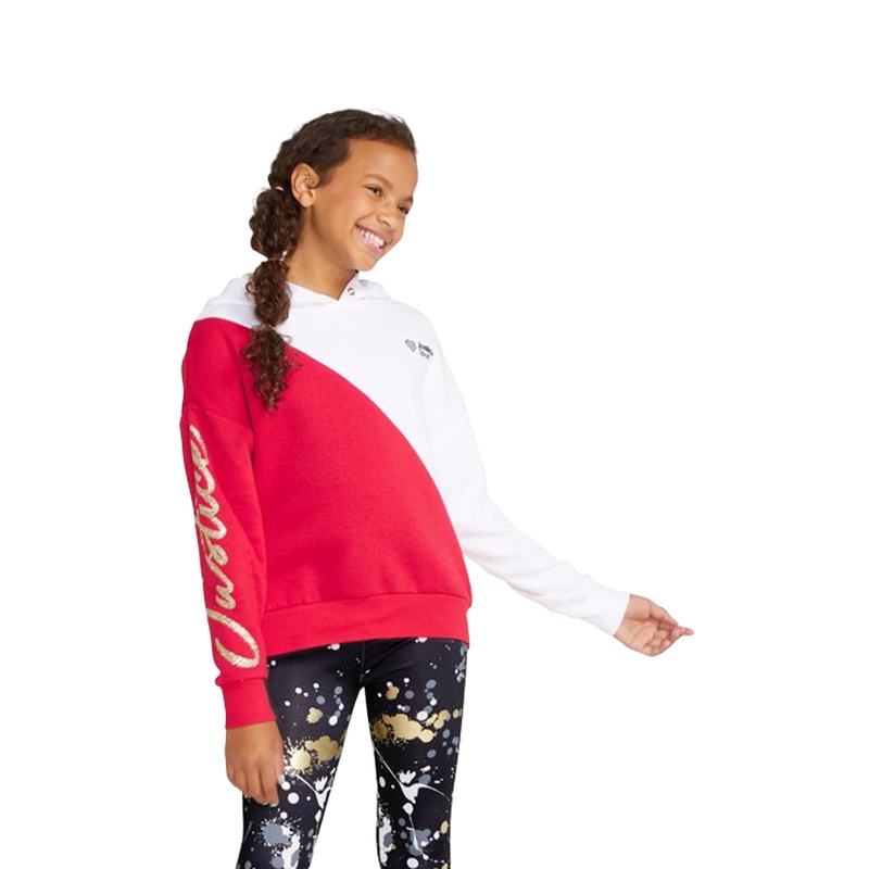 Justice Girls J Sport Color Block Hoodie Red