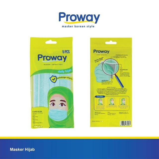 Proway Masker Hijab 3ply - 5pcs