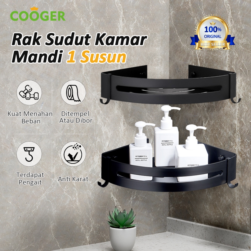Driandra Surya Perkasa COOGER Rak Sudut Kamar Mandi 1 Susun