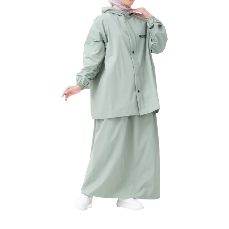 Ridinia Jas Hujan Wanita Setelan Baju dan Rok 2