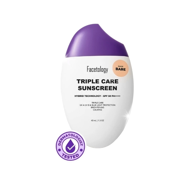 Facetology ｜ Triple Care Sunscreen Tinted SPF 50 PA++++