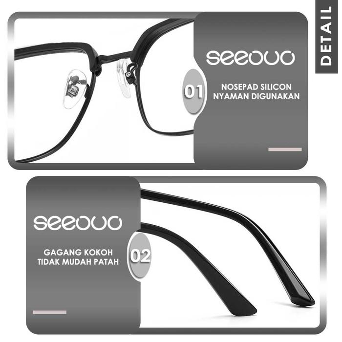 Seeouo Eyewear Seeouo Kacamata Browline Photocromic