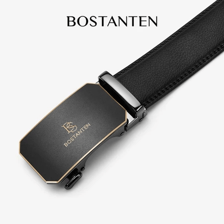 Global Leather Product Indonesia BOSTANTEN Ikat Pinggang Black Gold