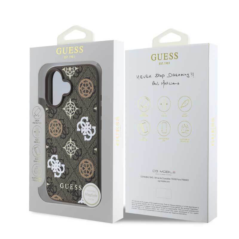 Guess Inc Guess Case iPhone 16 Series Magsafe PU Peony 4G BG