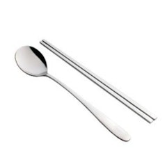 Sendok Sumpit Korea Set 4 Pasang - Stainless Steel