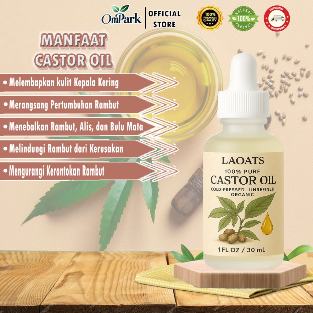 Laoats 100% Pure Castor Oil 