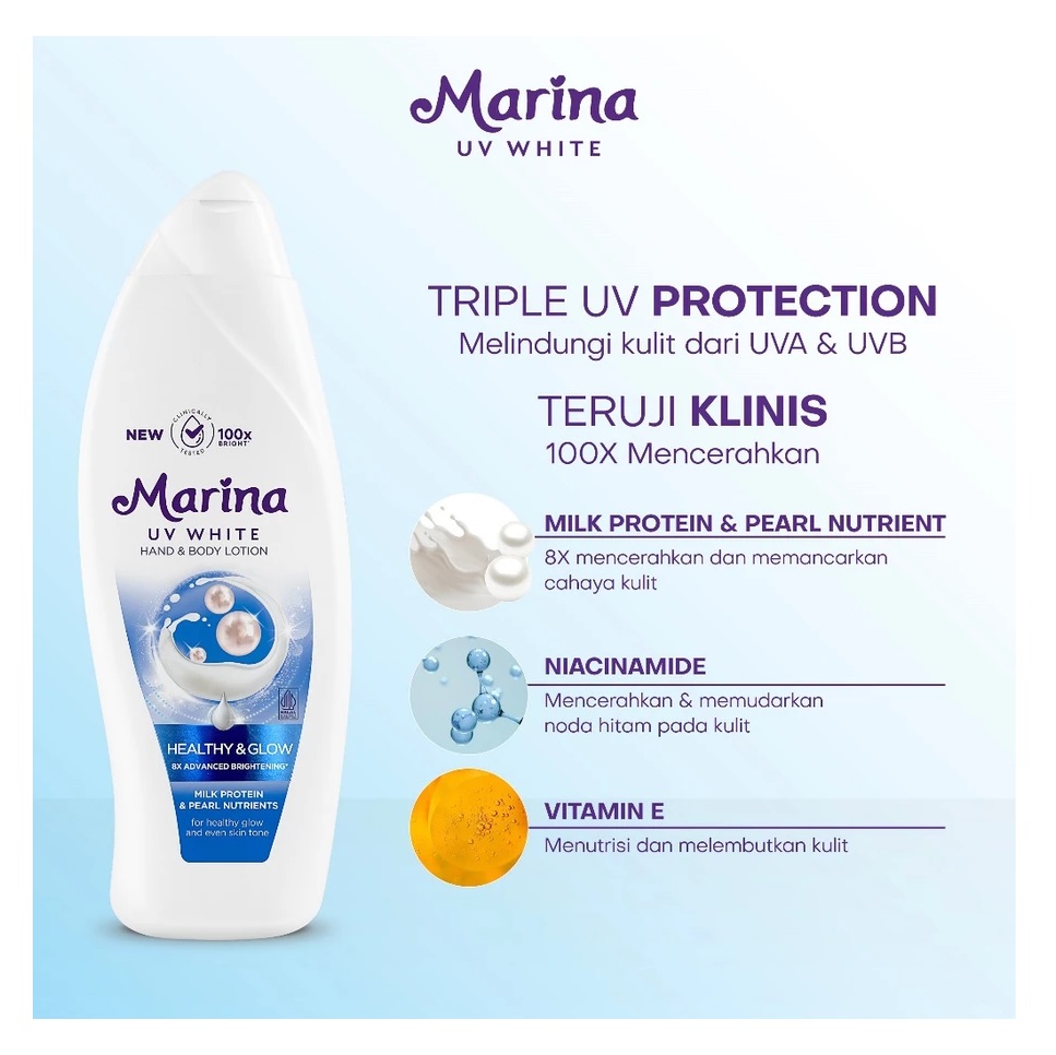 Tempo Scan Pacific Marina UV White Hand & Body Lotion Healthy & Glow