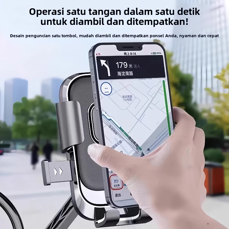  RCCOR Motorcycle Phone Holder Bracket Kaca Spion