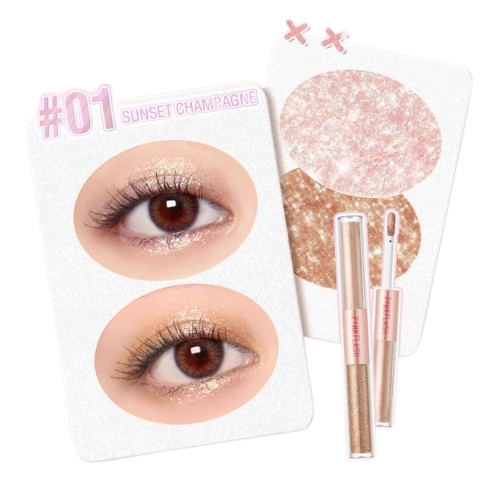 DoubleGlow 2 in 1 All Glow Liquid Eyeshadow - Sunset Champagne 2