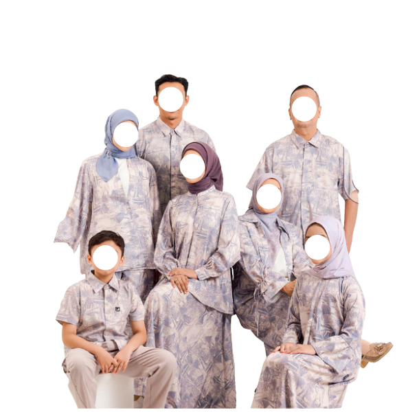 Bersama Zatta Jaya Elzatta Gamis Beads Sarimbit Keluarga Miryam Series Grey