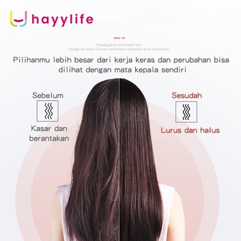 Hayylife Catok Sisir Pelurus Rambut 2 in 1 2