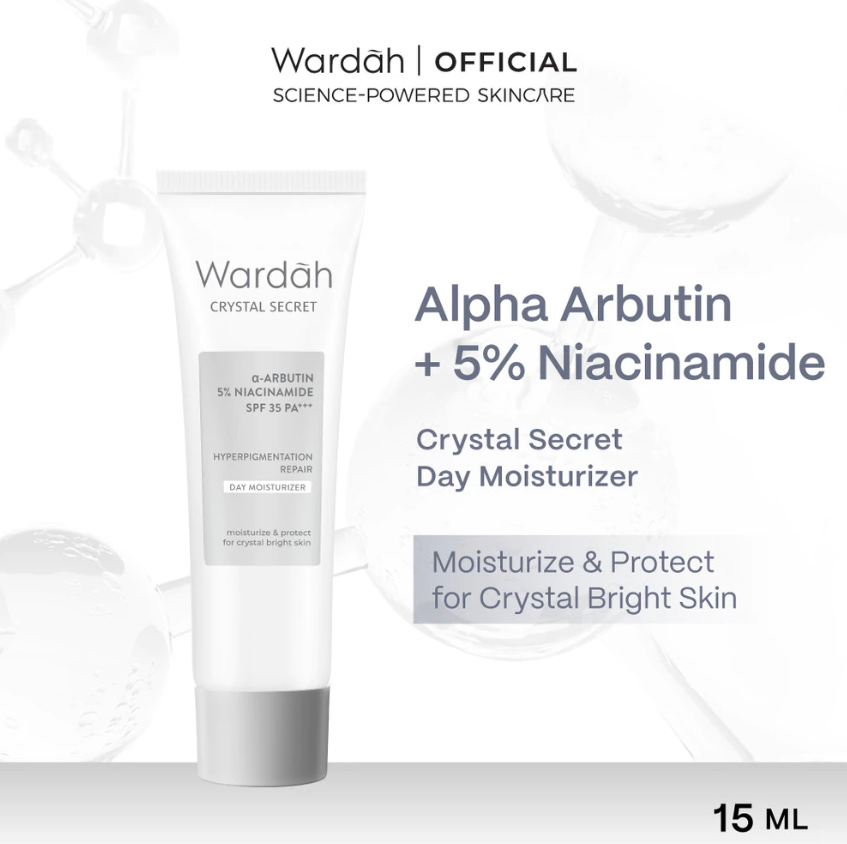 Paragon Technology and Innovation Wardah Crystal Secret α-Arbutin 5% Niacinamide SPF 35 PA+++ Day Moisturizer