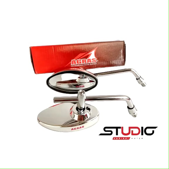  Spion Oval Model Daytona Tangkai Besi