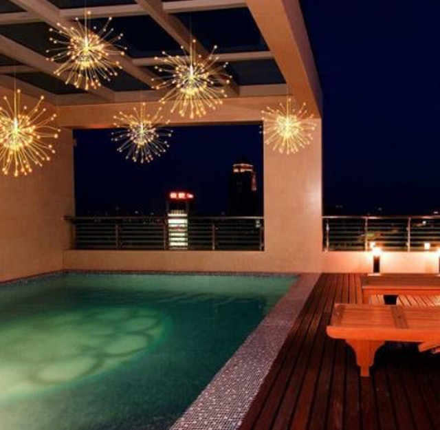  Lampu Taman Gantung Model Kembang Api 120 LED