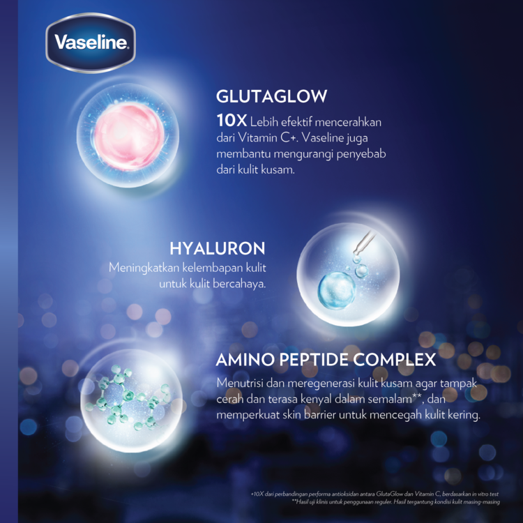 Unilever Vaseline Healthy Bright​ Gluta Hyaluron & Peptide Serum Lotion Overnight 