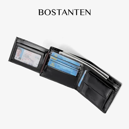 Global Leather Product Indonesia BOSTANTEN Dompet Pria Koin Ritsleting