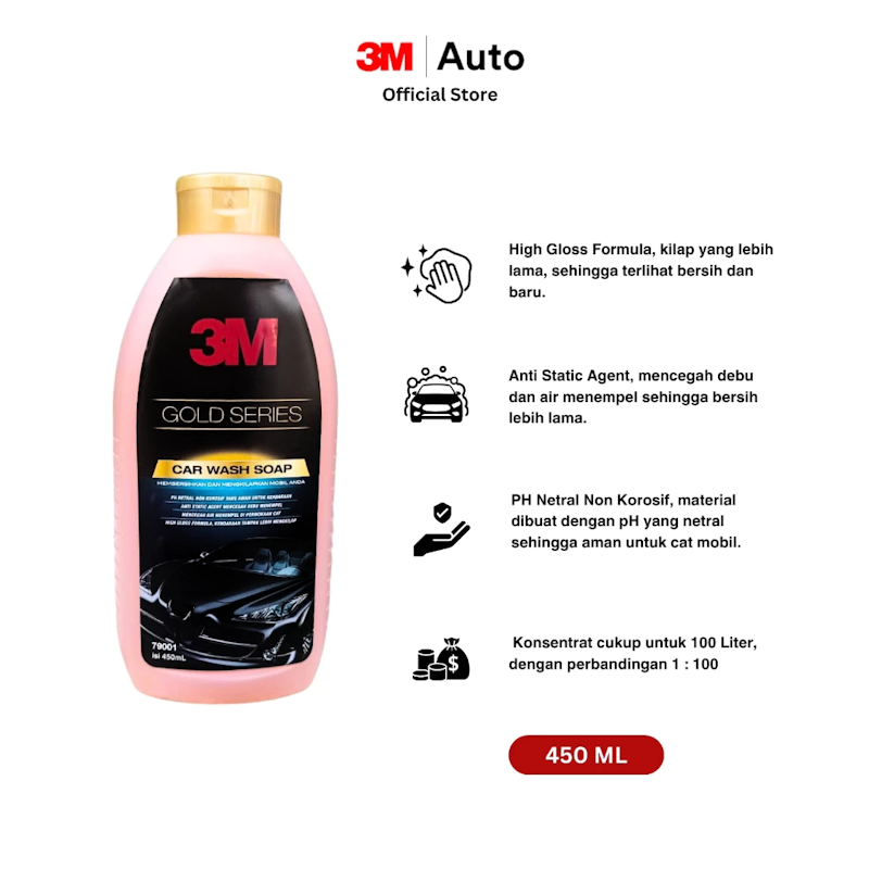 3M Car Wash Soap Gold Series 450 ml 4
