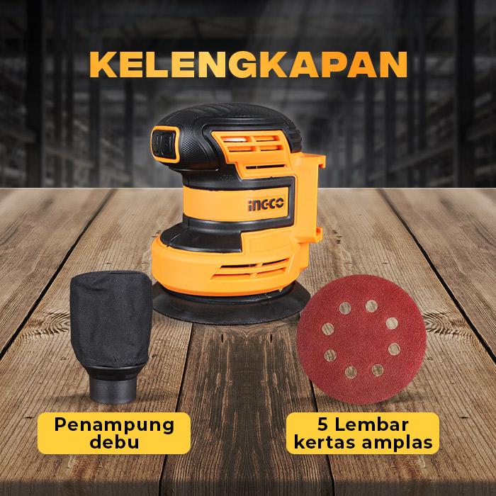 Ingco Teknika Indonesia INGCO P20S Cordless Random Orbital Sander CROSLI2001