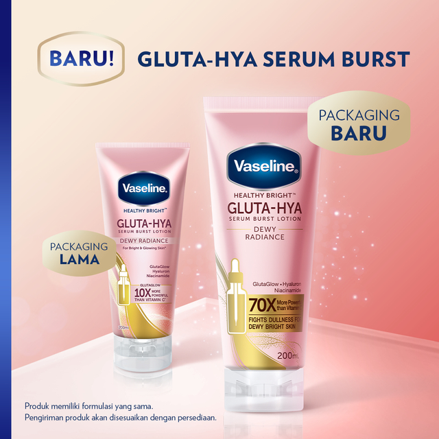 Unilever Indonesia Vaseline® Healthy Bright Gluta-Hya Serum Burst Lotion Dewy Radiance
