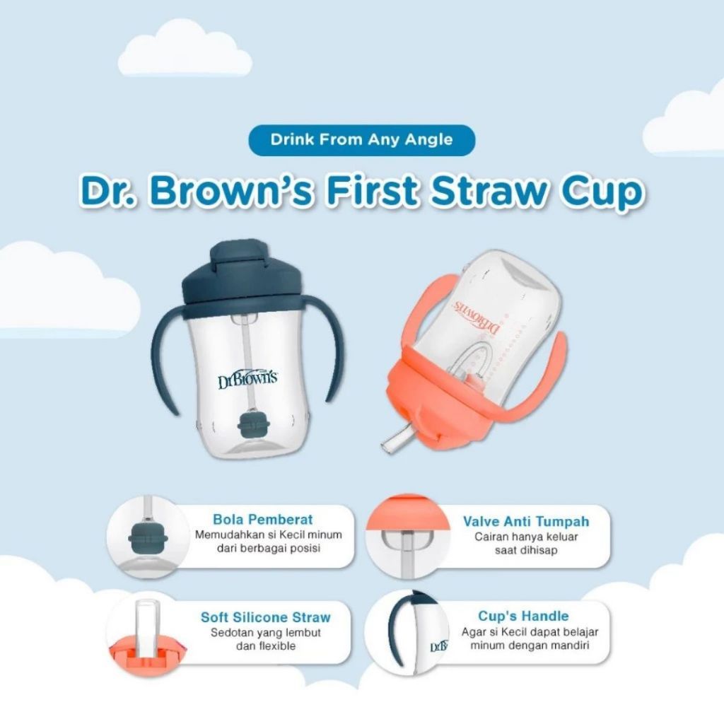 Tritunggal Multi Cemerlang Dr.Brown's Baby First Straw Cup  91010