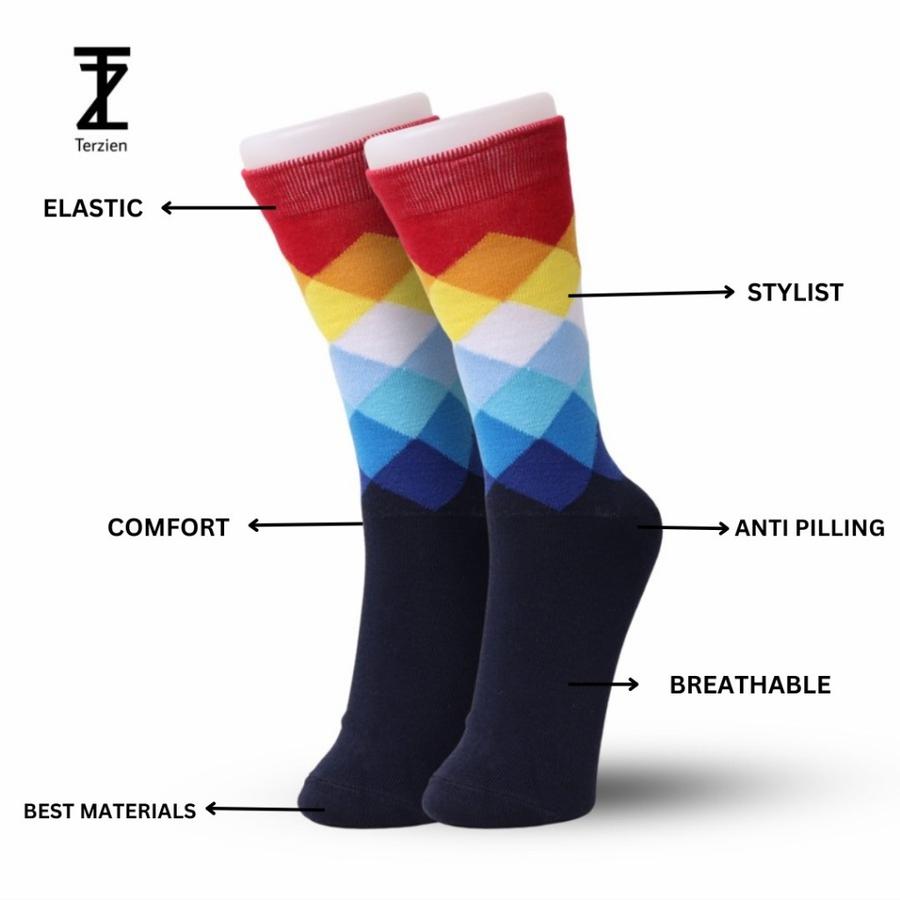  Terzien Kaos Kaki Panjang Motif Tribal  B30