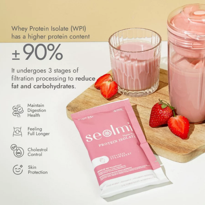 Cantik Natural Abadi Seolmi Vegan Pea Protein Isolate Strawberry