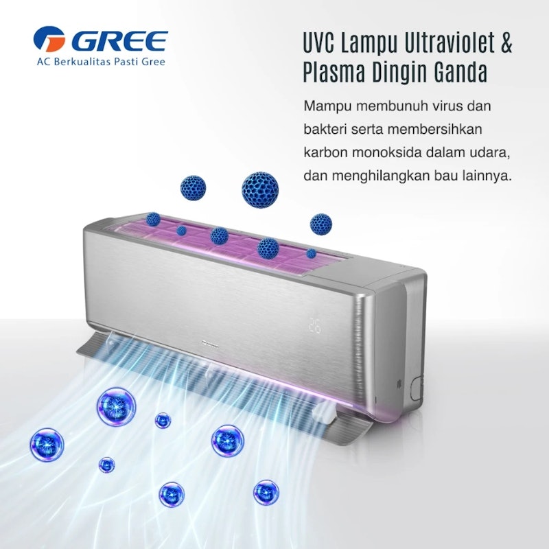Gree AC Split Inverter Airy Series 2 PK Silver 4