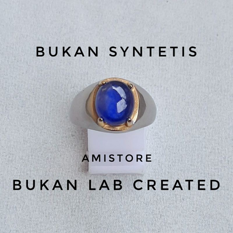 Cincin Batu Permata Blue Sapphire