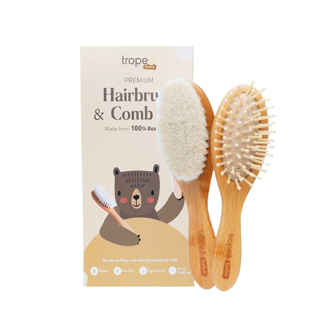 Tropee Bebe Premium Hairbrush & Comb Set