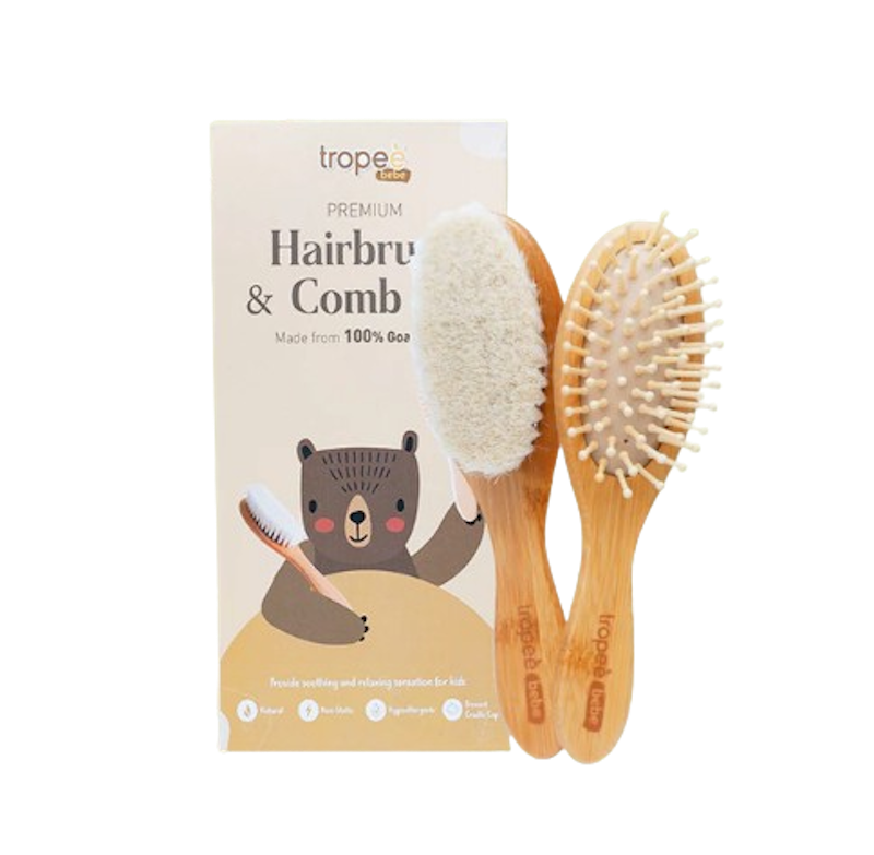 Tropee Bebe Premium Hairbrush & Comb Set 1