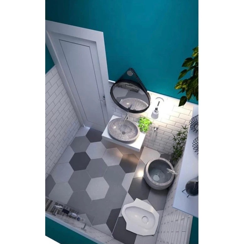 Roman Keramik Kamar Mandi Hexagonal
