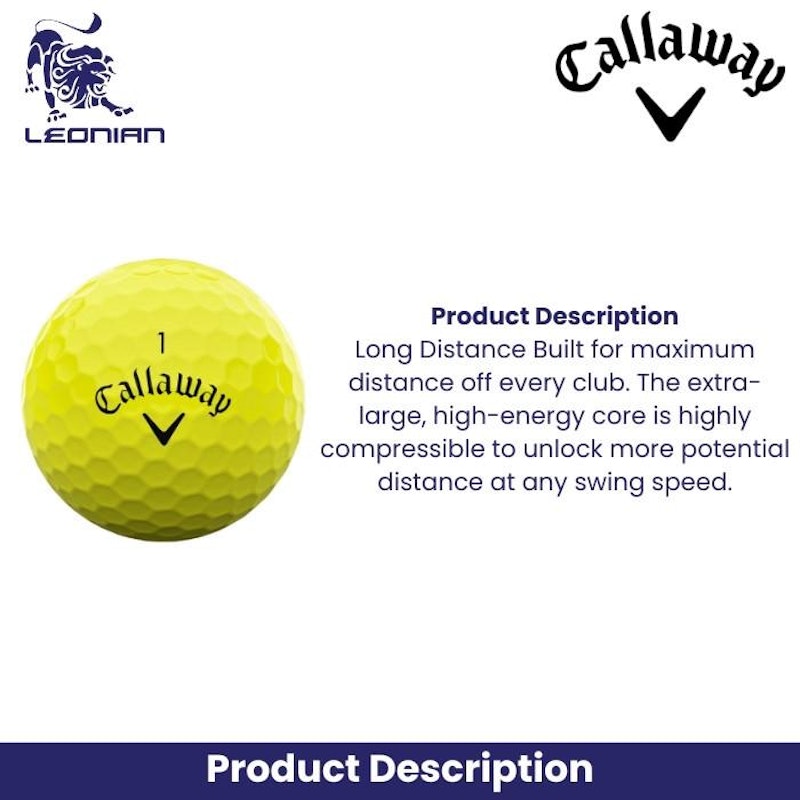 Callaway Bola Golf Warbird Distance+ Yellow 3