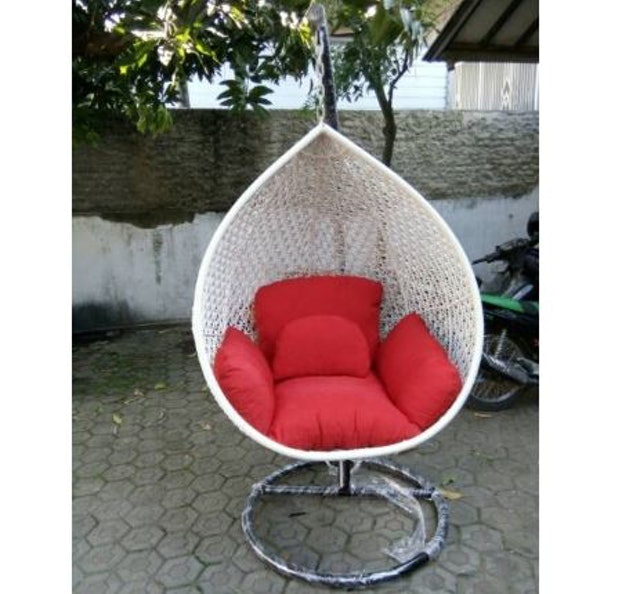  Kursi Gantung Rotan Sintetis 100 cm