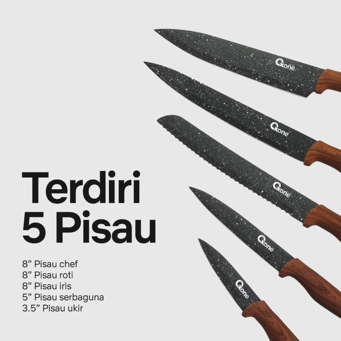 Oxone Black Marble Knife Set 2