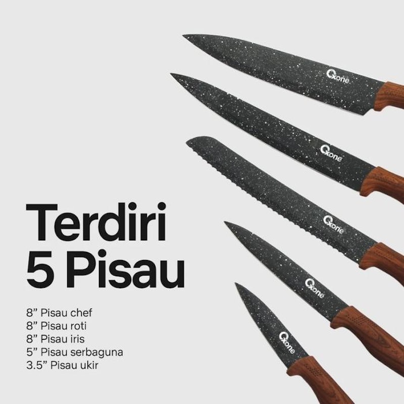 Oxone Black Marble Knife Set 2