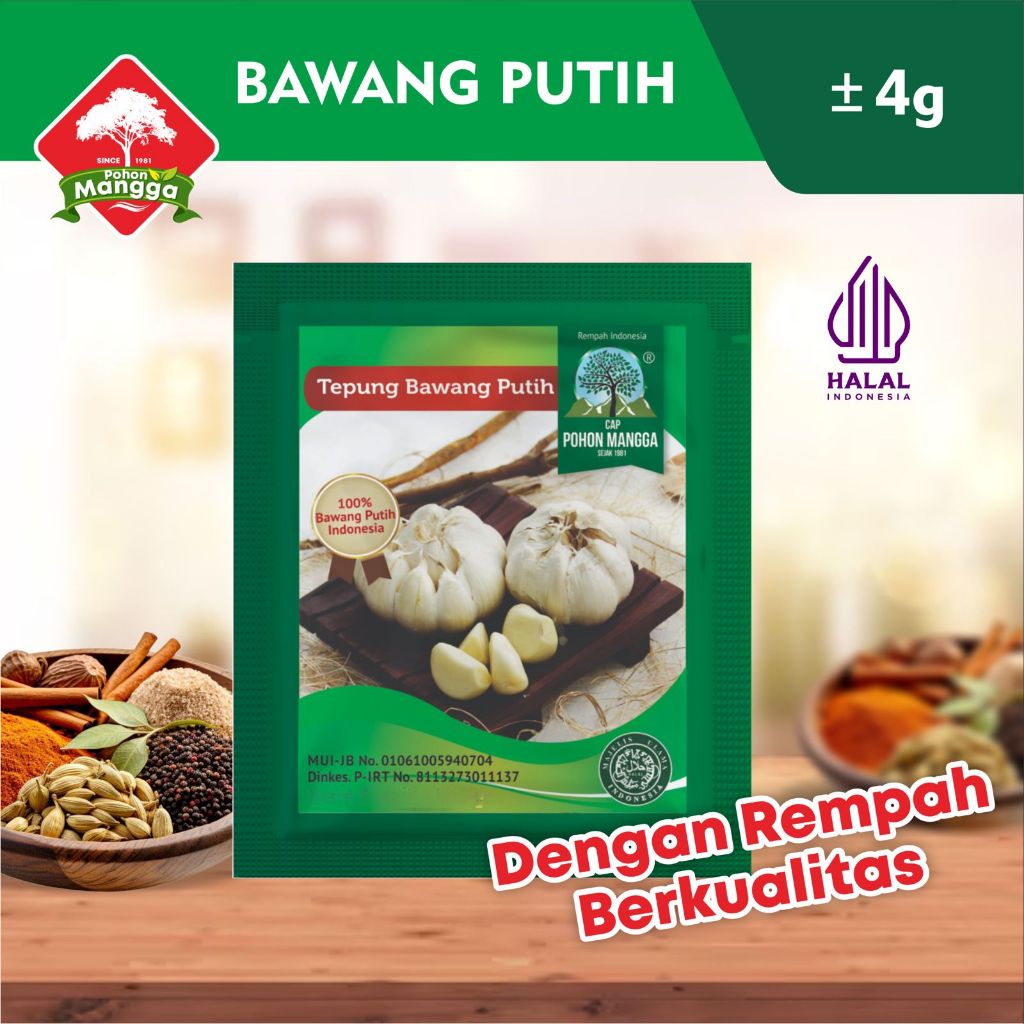Cap Pohon Mangga Bawang Putih Bubuk