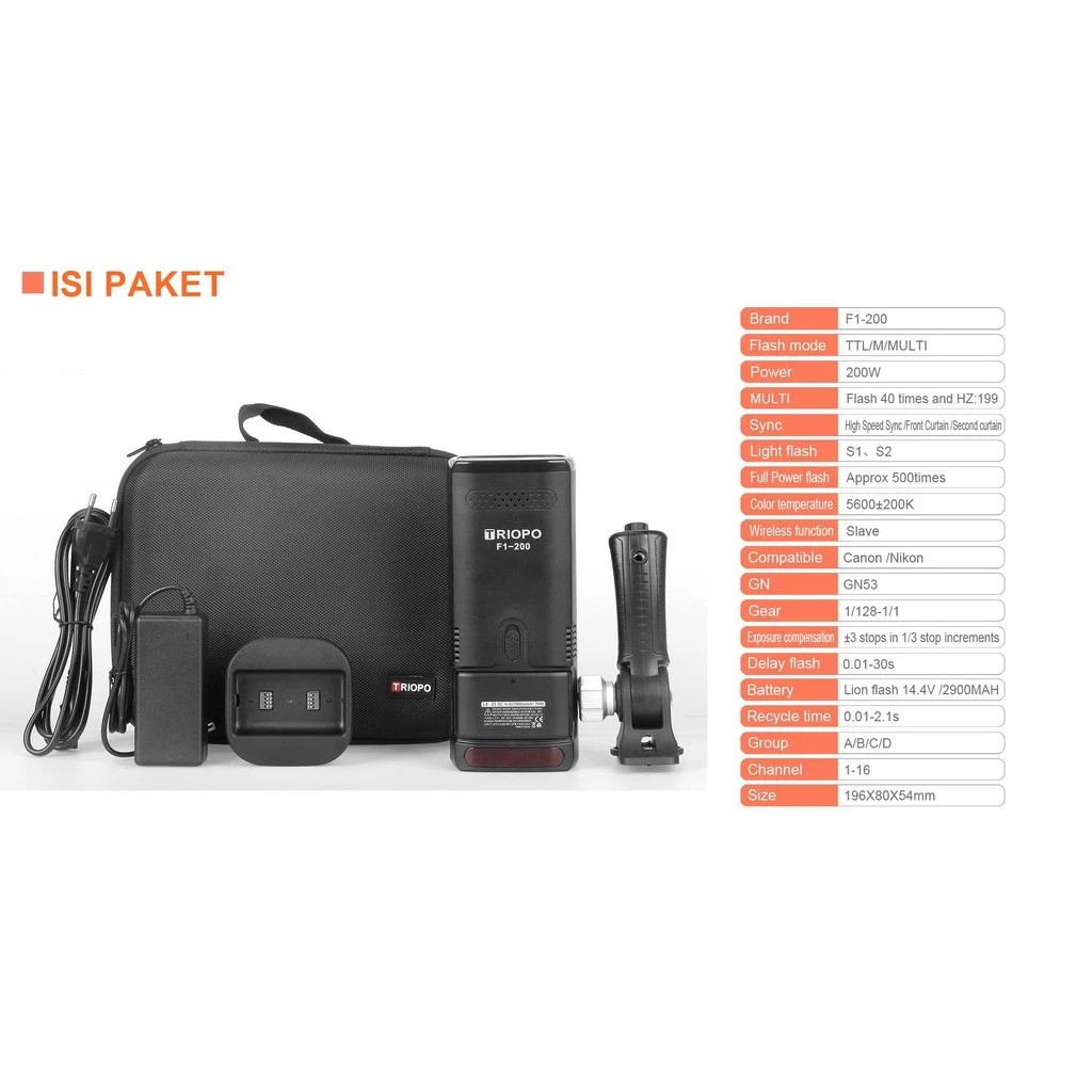 TRIOPO Portable Flash F1-200