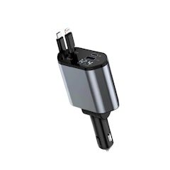 Uplu Car Charger Rectractable Cable 4-in-1