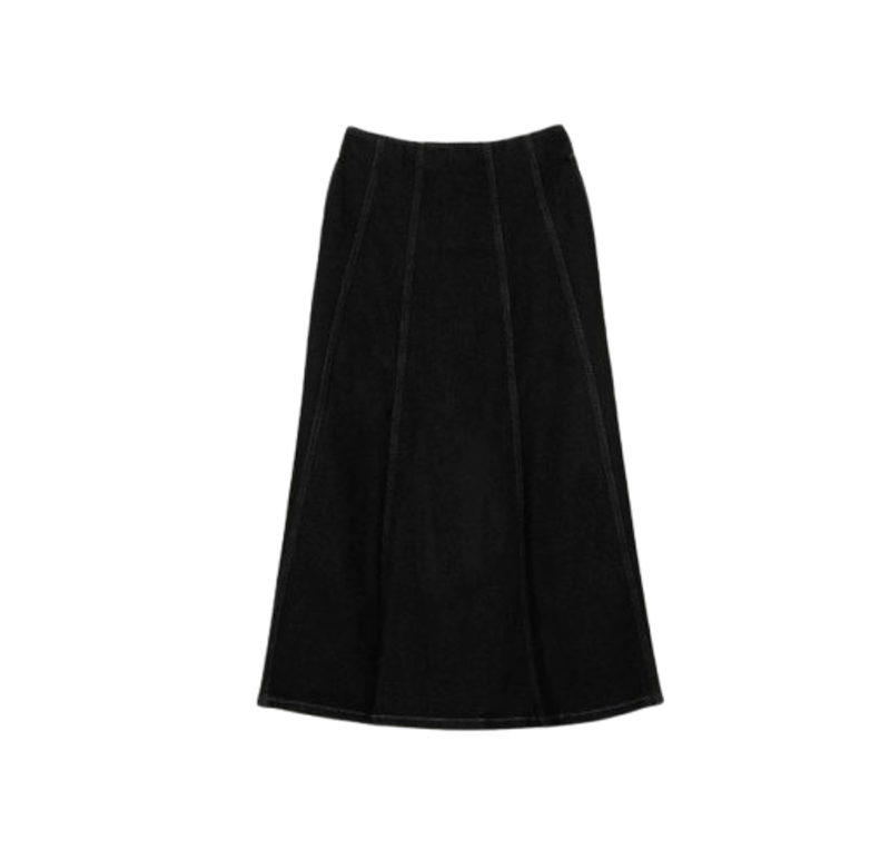 THENBLANK Flare Denim Skirt Black 1