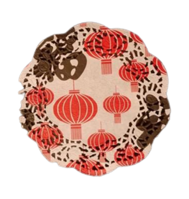 Kertas Renda Motif Lampion Imlek